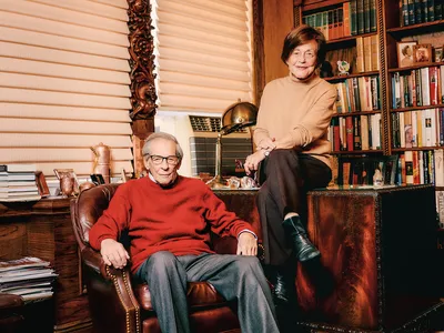 Caro and Ina at home in New York. The couple shares a passion for the past. Ina studied French history and wrote two books on the subject.&nbsp;